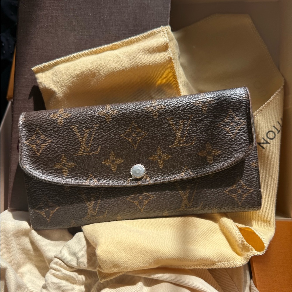 Louis Vuitton Monogram Canvas Flap Wallet in Brown and Gold
